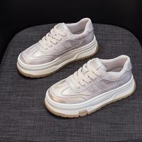 Women's Fashionable White Sports Shoes, 2025 Spring Thick-Soled Versatile Sneakers for Casual Wear 36