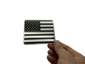 3D Amerikos Vėliavos Metaliniai Automobilių Lipdukai - Įgaubtas ir Išgaubtas Dizainas 1 piece (9x7.5 cm) sidabras