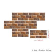 15cmX30cmX6PCS Neperšlampami tepalams sienų lipdukai plytų plytelių lipdukai 1 Set 15cmx30cm 6 PCS