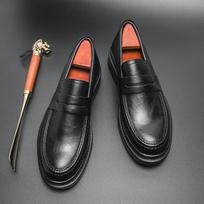 Mados tendencijos Vyriški batai Kvėpuojantys Vyriški Odiniai Prabangūs Patogūs Vyriški Basakojai Storu Padu Vyriški Laisvalaikio Vandeniui Atsparūs Apvaliu Pirštu Batai 38 black