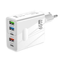 5 Ports GaN USB Charger Quick Charge 3.0 65W Fast Charging Phone Power Adapters for IPhone Samsung Xiaomi PD Type C Wall Charger EU Plug balta