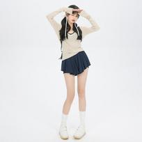 Ballet Style Skirt with High Waist Slim and Versatile A-line Skirt Anti-exposure Pleated Skirt New Summer Style S