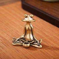 Vintažinis žalvarinis meditacijos zen budizmo varlės statulėlės ornamentas varinė gyvūno skulptūra namų stalo dekoracija arbatos augintinis dovana