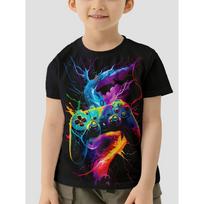 Children Clothes Kids Clothes Colorful Game Controler T-shirty T-shirt for a Boy Children's Clothing Boys Short Sleeve Tops 100