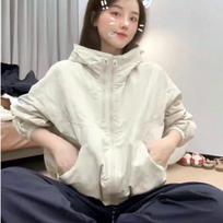 Hong Kong Style Fashionable Casual Women's Hooded Jacket Winter New Loose Versatile Long-sleeved Top Jacket M