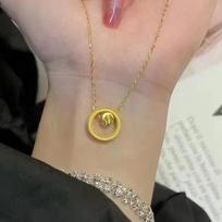 Time comes and goes, ring necklace, women's tide fashion transfer beads, pendant jewelry, niche ins style temperament collarbone