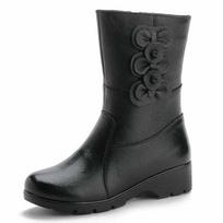 Žieminiai Batai Moterims Natūralios Odos Batai Aukštos Kokybės Pusiau Aulinukai Platforminiai Pleištiniai Batai Šilti Retro Aulinukai Botas Invierno Mujer 4 black
