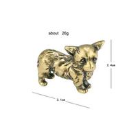 New Solid Pure Brass Corgi Copper Ornaments Personality Interesting Dog Ancient Bronze Crafts Collection šviesiai pilka spalva