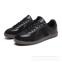 Large size German training shoes men's leather surface white shoes spring and autumn trend beef tendon sole fashion versatile couple board shoes 36