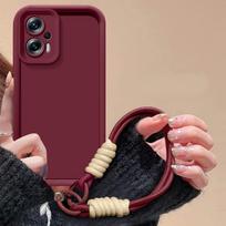 For Xiaomi Poco X4 GT Case Xiaomi Poco X4 GT Phone Case Weaving lanyard Matte Back Cover Skin Feel Protection Shockproof case Poco X4 GT brown
