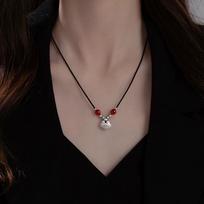 agate Ping An collarbone chain niche sweater chain long life lock necklace for girlfriend
