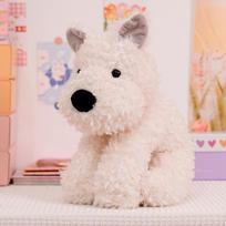 Cute West Highland Puppy Comforting Doll Sleeping Pillow Plush Toy Doll Healing A Birthday Gift for Men and Women 22cm