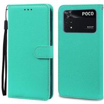 POCOM4 Poco M4 Case for POCO M4 Pro 4G Leather Flip Wallet Case for Xiaomi Mi POCO M4 Pro 5G Phone Case Fundas Coque Soft TPU POCO M4 5G dangaus mėlyna spalva