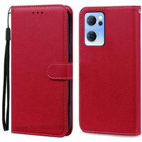 For OPPO Find X5 Lite Case Soft TPU Silicone Wallet Flip Leather Case For OPPO Find X5 Lite 5G Case Phone Cover Coque Fundas OPPO Find X5 Lite tamsiai raudona spalva