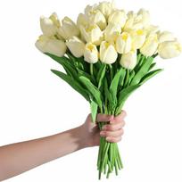 High-End PU Mini Artificial Tulip Bouquet for Living Room smėlis