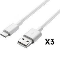 USB-C Cable for Sony Xperia 1 - Xperia 5 - Xperia 10 - Xperia L4 - White USB-C Type Cable 1 Meter [LOT 3] Phonillico® balta