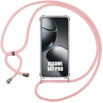 Xiaomi 14T Pro Case, Transparent with Pink Cord - EFConnection®