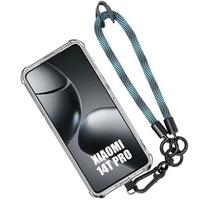 Phone Case - E.F.Connection - Xiaomi 14T Pro - Scratch-Resistant Silicone - Removable Lanyard - Transparent
