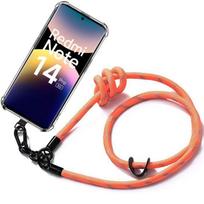 Case for Xiaomi Redmi Note 14 Pro 5G (not for 4G) Protection with Orange Lanyard - E.F.Connection