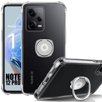 Case for Xiaomi Redmi Note 12 Pro 5G - Transparent Silicone - Shockproof - Adjustable Silver Stand