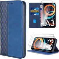 Case - E.F.CONNECTION - For Xiaomi Redmi A3 - Navy Blue - PU Leather - Mosaic Pattern - Built-in Stand