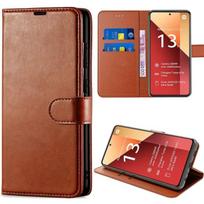 Case for Xiaomi Redmi Note 13 Pro 4G (not for 5G) Scratch-Resistant Card Holder 360 Degree Protection Brown Leather Effect