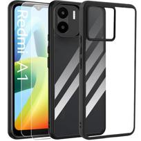 Case - E.F.CONNECTION - For Xiaomi Redmi A1-A2 - Scratch Protection - Transparent Rigid Back - Black TPU Frame