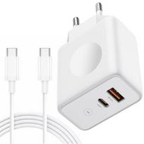 30W Wall Charger - Xiaomi - 2-Port PD 20W + QC 3.0 - 1M USB-C Cable - White