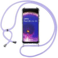Coque de Protection - E.F.CONNECTION - OPPO Find X5 Lite - Souple - Anti-Rayure - Cordon Violet