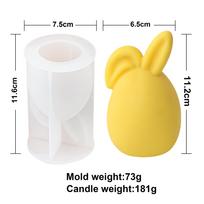 Velykinis Kiaušinis Kiškutis Žvakė Silikoninė Forma 3D Veido Neturintis Kiškio Galva Aromatinio Muilo Gipso Dervos Forma Žvakių Gamybos Reikmenys Namų Dekoras yellow