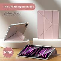 Leather Keyboard Case for iPad Air 11 2024 with Pencil Slot Transparent Acrylic Cover for Air 13 Pro 11 iPad mini6 8.3 rožinė