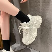Thick-soled heightening dad shoes women's ins tide spring 2025 new fashion versatile high-end casual sports shoes 35