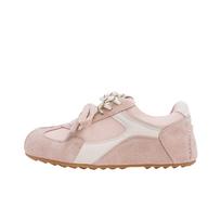 Ballet style double color ribbon German training shoes women's 2025 new comfortable and lightweight versatile breathable casual sports Forrest G 35 rožinė