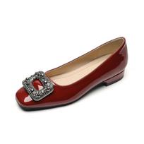 Weiwei girl 6528-2 single shoes women's flat-soled one-pedal shallow-mouth Doudou shoes Korean version of rhinestone soft-soled commuter shoes 35 bordinė