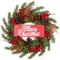 Sunny Christmas Wreath Christmas Decoration Front Door Wreath Pastoral Wall Door Home Party Party Decoration 50CM
