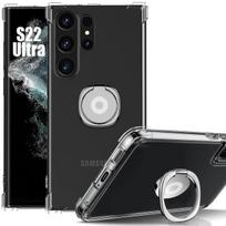 Case - BOOLING - for Samsung Galaxy S22 Ultra - Shockproof Silicone - Slim - Transparent - Adjustable Stand skaidri
