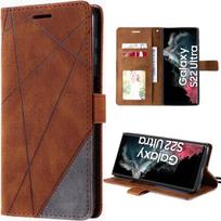 Coque pour Samsung Galaxy S22 Ultra - Fermeture Magnétique Cuir PU Marron ruda