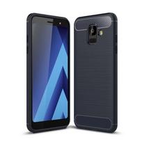 Compatible Case for Samsung Galaxy A6 (2018) ,Silicone Case Anti-Scratch Carbon Fiber Protective Shell- Navy