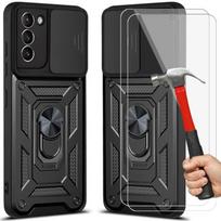 Protective case - PROSHOP - For Samsung S21 - Tempered glass - Reinforced edge - Ring stand juoda