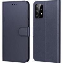 Protective case for Samsung Galaxy A23 5G - BOOLING - Navy Blue Leather Effect - Shockproof and Scratchproof mėlyna