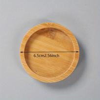 1 vnt medinis muilo dozatoriaus padėklas, komodos stalviršio butelių apdailos lentyna, vonios papuošalų laikymo padėklas Round 6.5cm geltona