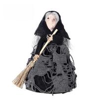 1-10PCS Halloween Witch Decoration Cute Witch Decoration Hand Held Broom Home Garden Indoor Ornament Halloween Party Decoration 1PC juoda