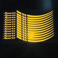 Reflective Wheel Rim Stripe Decals Sticker for 18 21 Inch Motorcycle Rims geltona