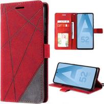 Case for Samsung Galaxy A52 4G-5G and Galaxy A52s 5G, Shockproof Leather Effect with Card Holder Red raudona