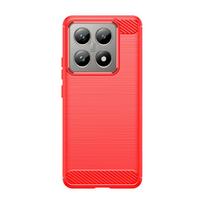 For Xiaomi Mi 14T Pro Case Cover Xiaomi 14T Capas Carbon Fiber Phone Bumper Back Shockproof TPU Soft Fundas Xiaomi Mi 14T Pro For Xiaomi 14T Pro raudona