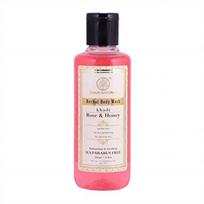 khadi natūralus žolelių rožių ir medaus kūno prausiklis be muilo (210 ml)