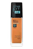 Maybelline New York Liquid Foundation, Matte Finish, With SPF, Absorbs Oil, Fit Me Matte + Poreless, 332 Golden Caramel, 30ml