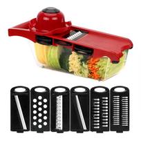 Fruit Cutter Kitchen Tools Kitchen Gadget Vegetable Mandoline Slicer Grater 6 Blades Slicer Cooking Tool Sets raudona
