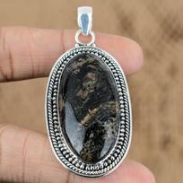 Mothers day Deal Oval Natural Honey Dendrite Opal 925 Sterling Silver Pendant