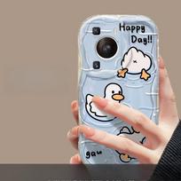 Suitable for Huawei P60 Mobile Phone Case Mate40pro Transparent Silicone Honor 90/80gt Cute Duck Bracket Chain Huawei P60 white